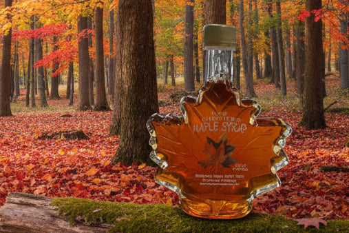 100% Pure Shepherd Maple Syrup -  Glass Maple Leaf