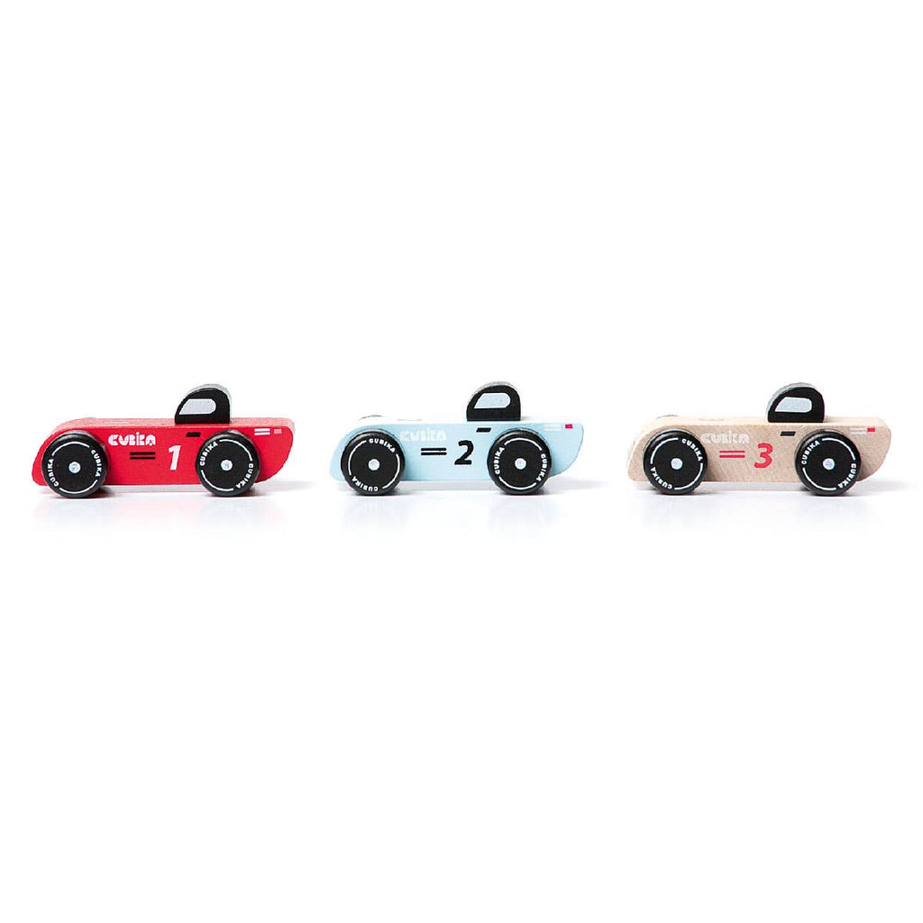 Wooden Vehicle Set Racing Cars