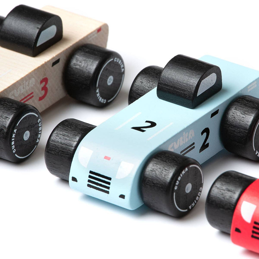 Wooden Vehicle Set Racing Cars