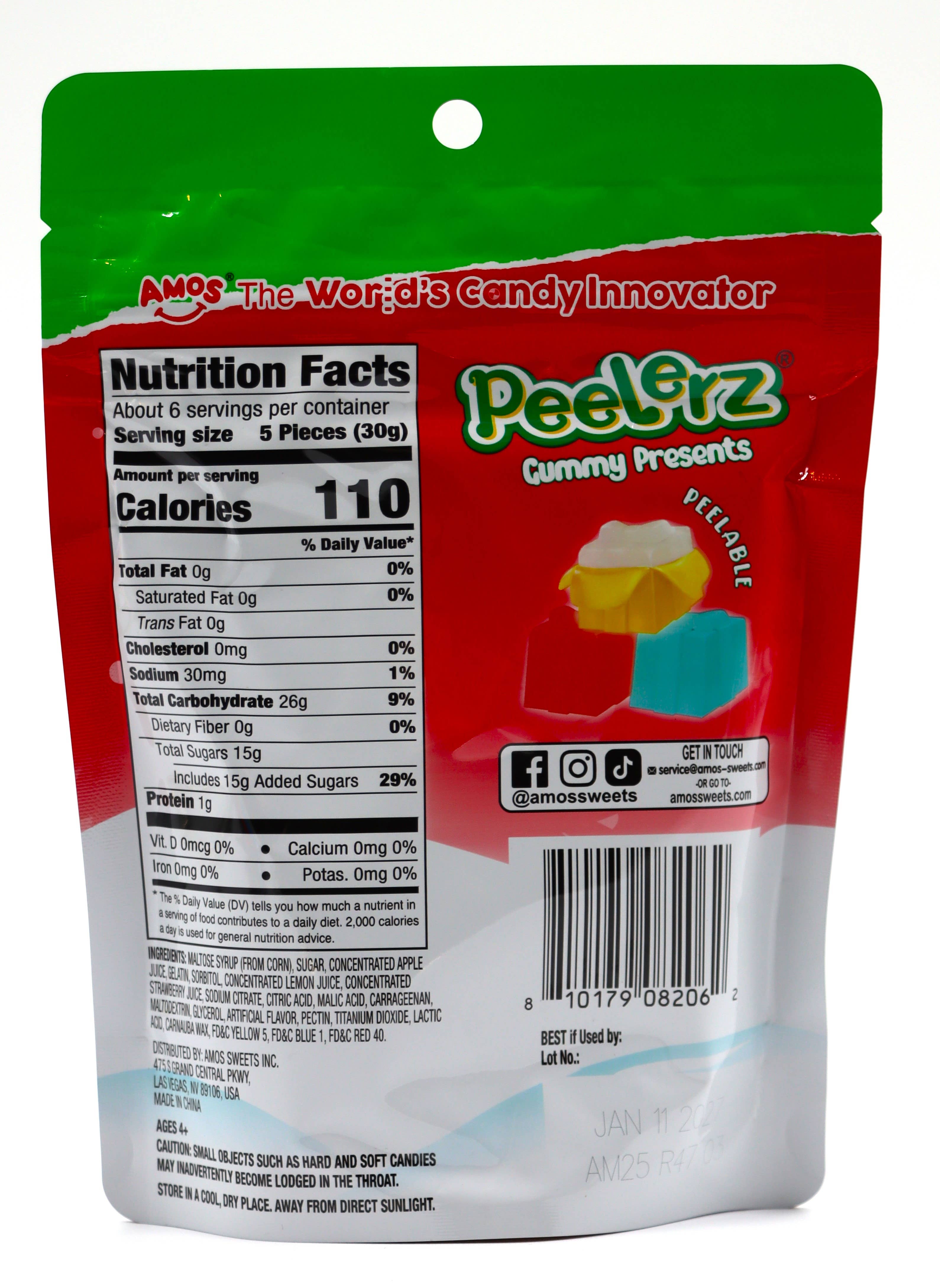 Amos Peelerz Holiday Gummy Presents