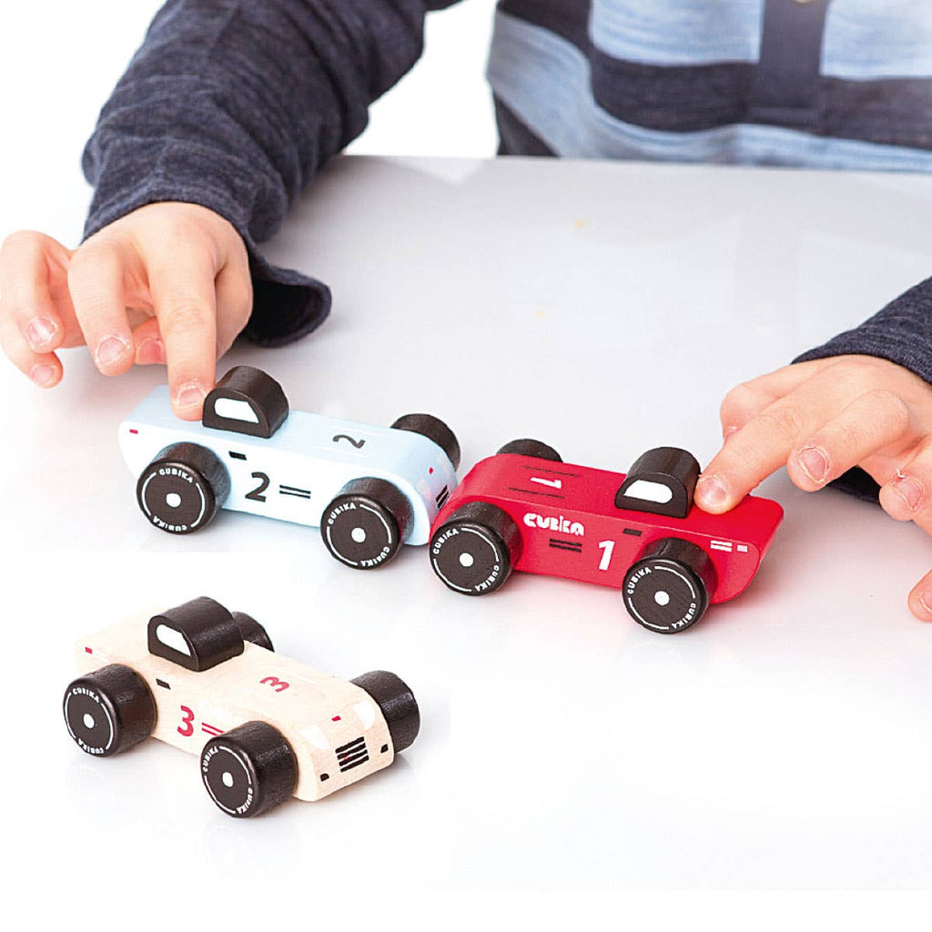 Wooden Vehicle Set Racing Cars